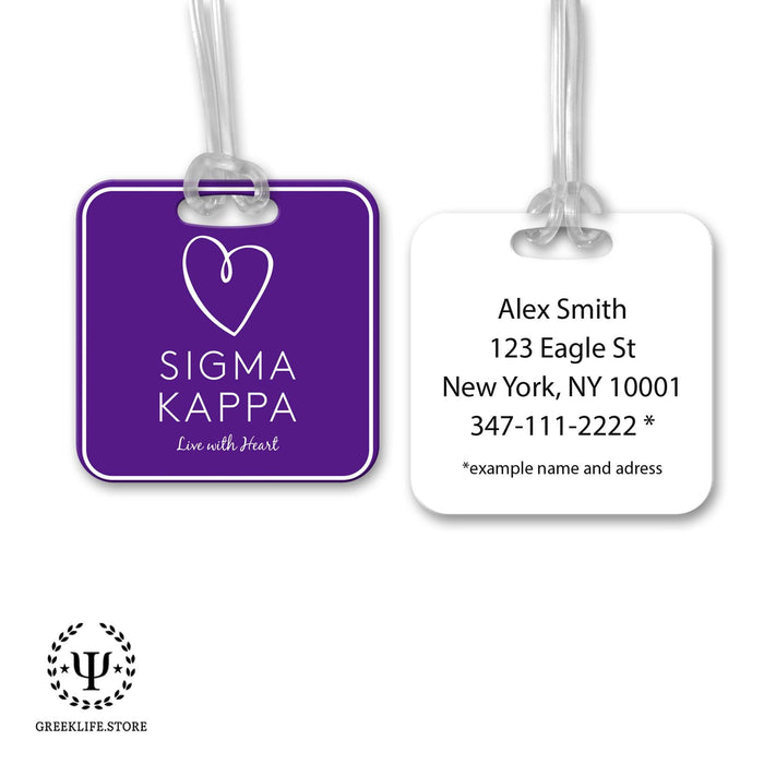 Sigma Kappa Luggage Bag Tag (square) - greeklife.store