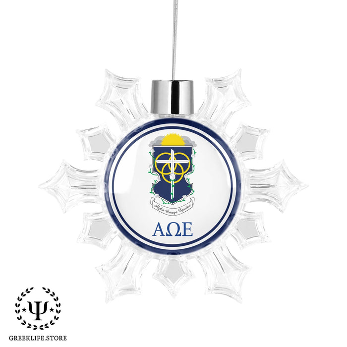 Alpha Omega Epsilon Christmas Ornament - Snowflake - greeklife.store