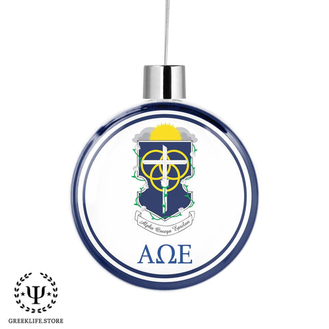 Alpha Omega Epsilon Christmas Ornament Flat Round