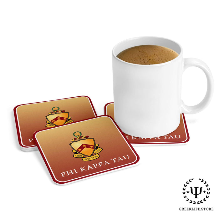 Phi Kappa Tau Beverage Coasters Square (Set of 4) - greeklife.store