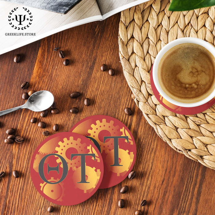 Theta Tau Beverage coaster round (Set of 4) - greeklife.store