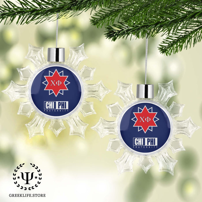 Chi Phi Christmas Ornament - Snowflake - greeklife.store