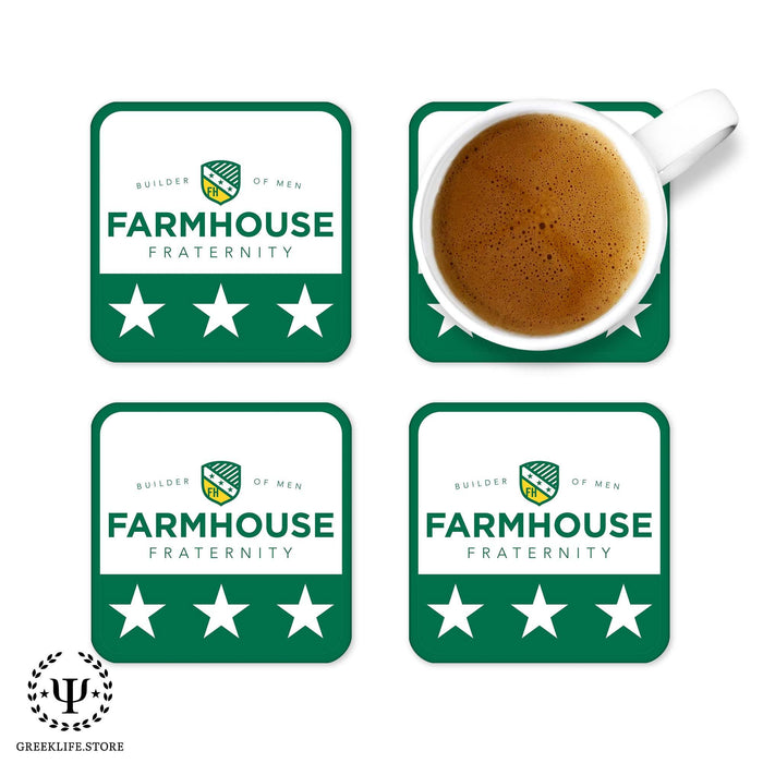 FarmHouse Beverage Coasters Square (Set of 4) - greeklife.store