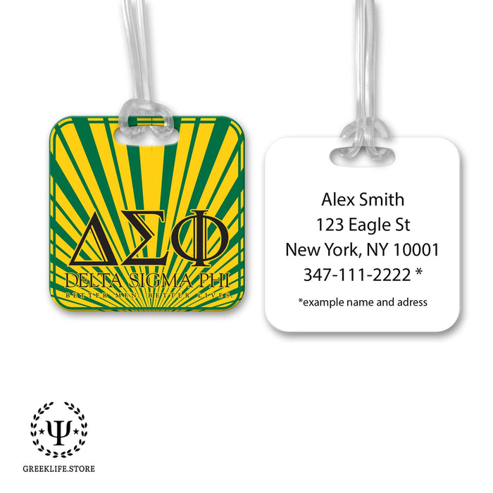 Delta Sigma Phi Luggage Bag Tag (square) - greeklife.store