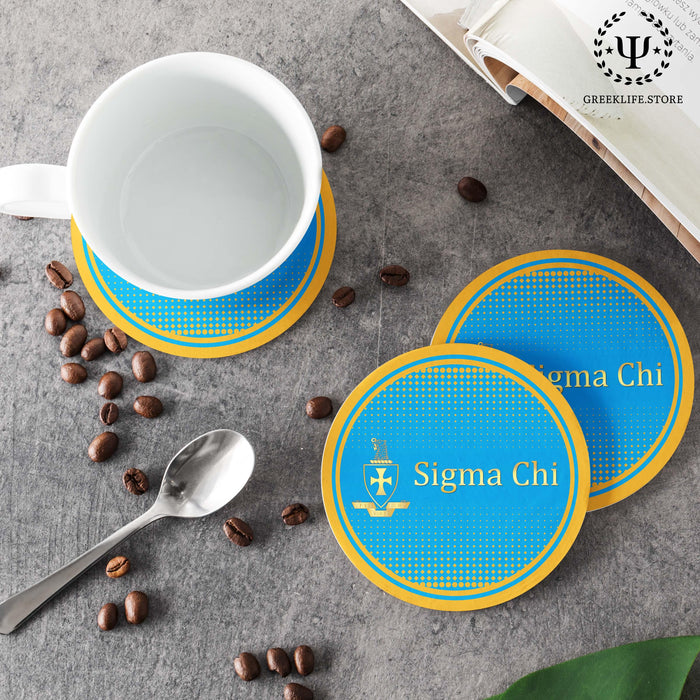 Sigma Chi Beverage coaster round (Set of 4) - greeklife.store