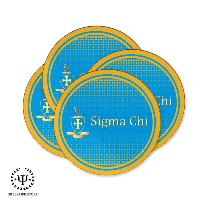 Sigma Chi Beverage coaster round (Set of 4) - greeklife.store