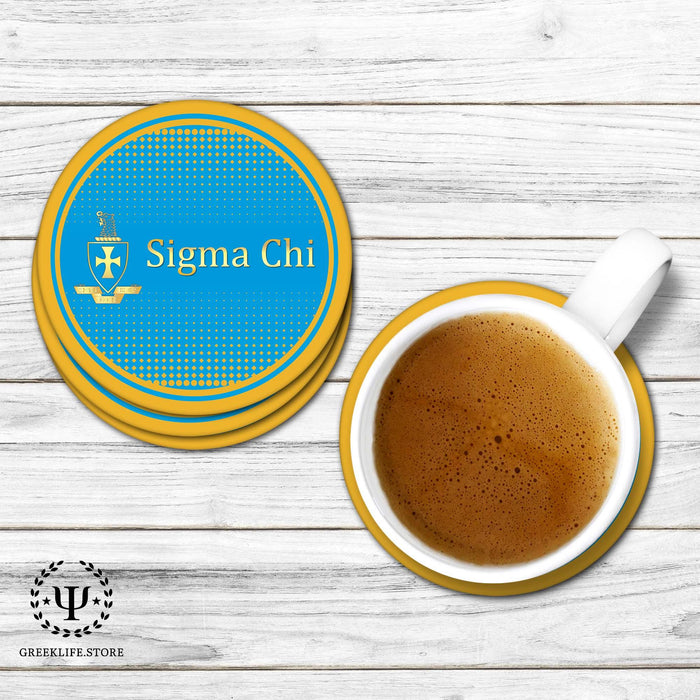 Sigma Chi Beverage coaster round (Set of 4) - greeklife.store