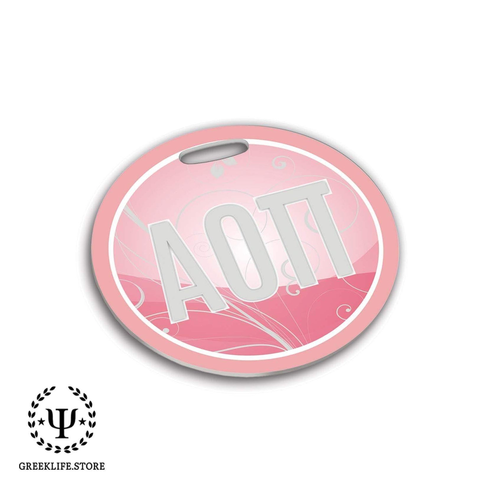 Alpha Omicron Pi Luggage Bag Tag (round) — GreekLife.Store