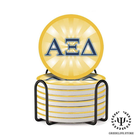 Alpha Xi Delta Absorbent Ceramic Coasters with Holder (Set of 8)