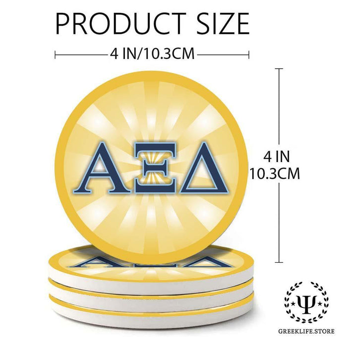 Alpha Xi Delta Absorbent Ceramic Coasters with Holder (Set of 8) - greeklife.store