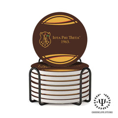 Iota Phi Theta Absorbent Ceramic Coasters with Holder (Set of 8)