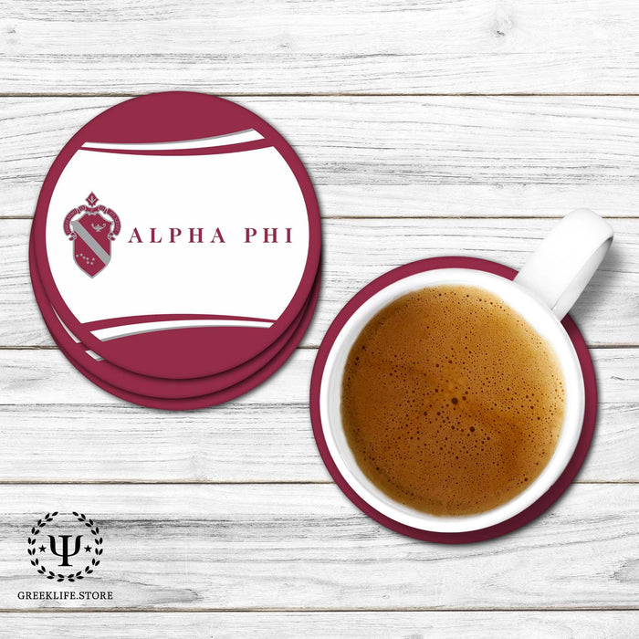 Alpha Phi Beverage coaster round (Set of 4) - greeklife.store