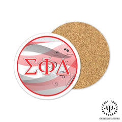 Sigma Phi Delta Absorbent Ceramic Coasters with Holder (Set of 8)