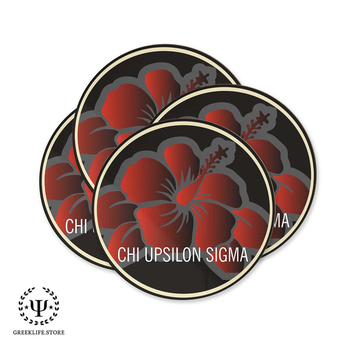 Chi Upsilon Sigma Beverage coaster round (Set of 4) - greeklife.store