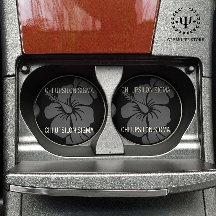 Chi Upsilon Sigma Car Cup Holder Coaster (Set of 2) - greeklife.store