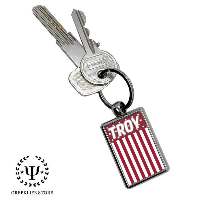 Troy University Keychain Rectangular