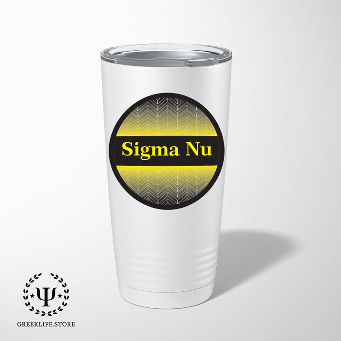 Sigma Nu Stainless Steel Tumbler - 20oz - Ringed Base - greeklife.store