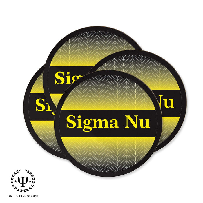 Sigma Nu Beverage coaster round (Set of 4) - greeklife.store