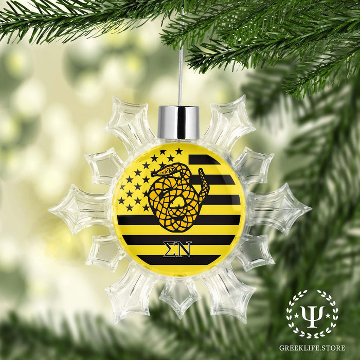 Sigma Nu Christmas Ornament - Snowflake - greeklife.store