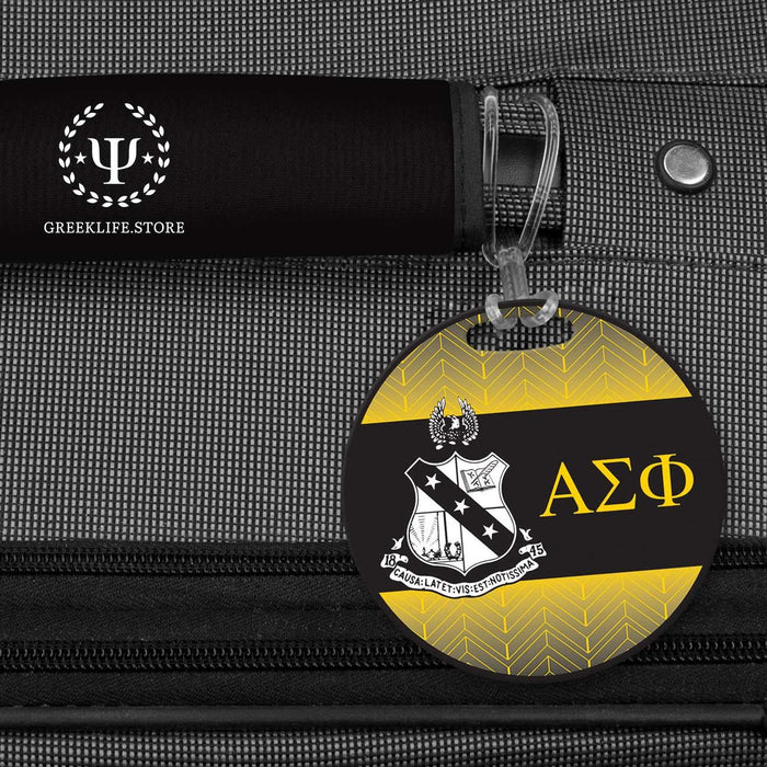 Alpha Sigma Phi Luggage Bag Tag (round) - greeklife.store