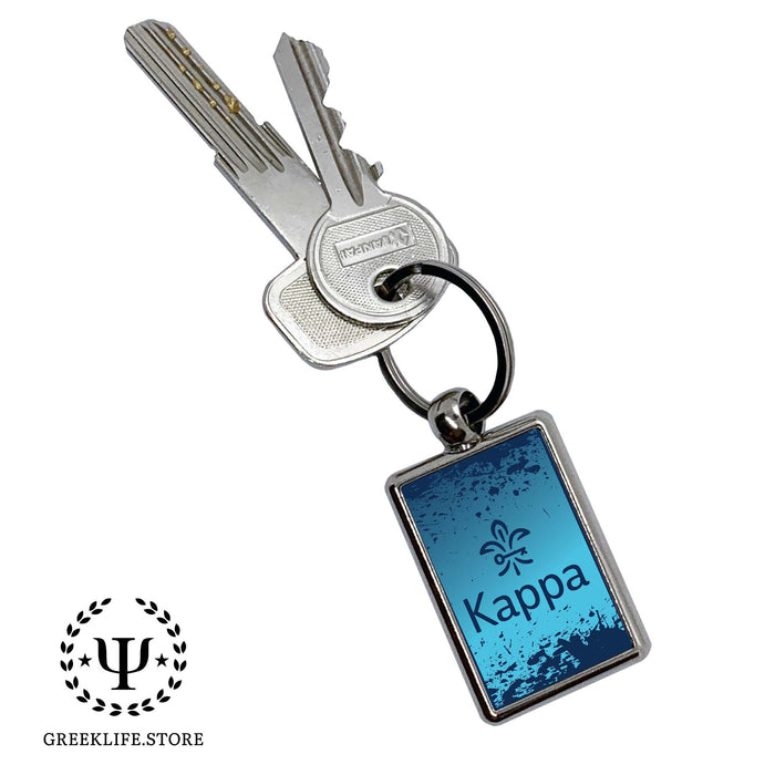 Kappa Kappa Gamma Keychain Rectangular Kappa Kappa Gamma #2 / Black Leatherette (1-Sided) / 10