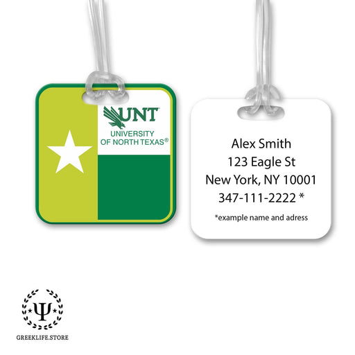 University of North Texas Luggage Bag Tag (square) - greeklife.store