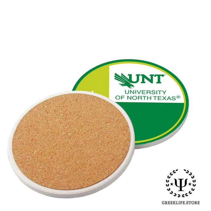 University of North Texas Absorbent Ceramic Coasters with Holder (Set of 8)