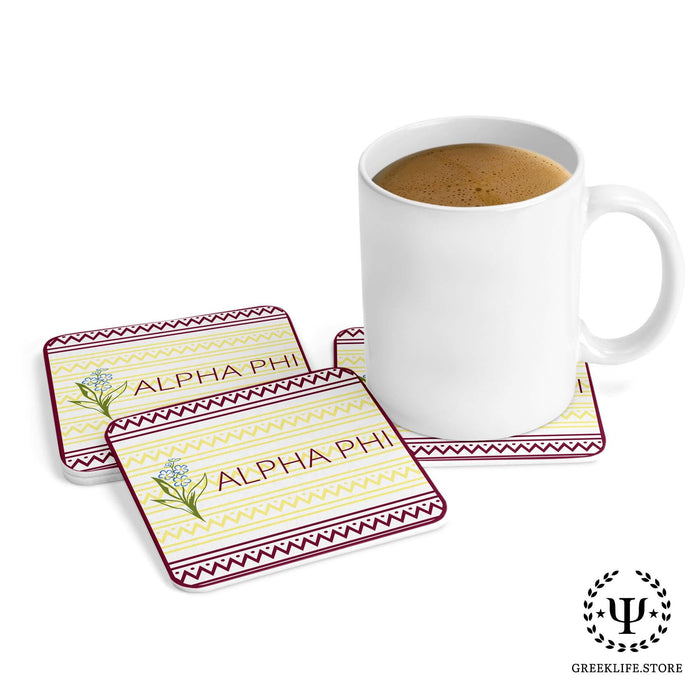 Alpha Phi Beverage Coasters Square (Set of 4) - greeklife.store