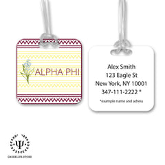 Alpha Phi Luggage Bag Tag (square)