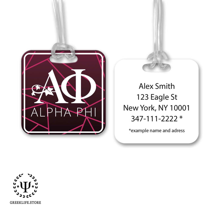 Alpha Phi Luggage Bag Tag (square) - greeklife.store