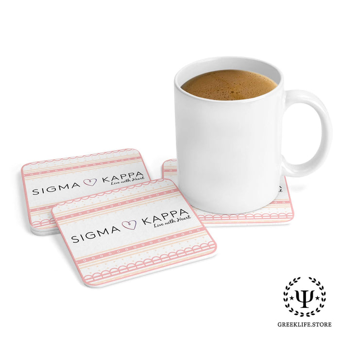 Sigma Kappa Beverage Coasters Square (Set of 4) - greeklife.store