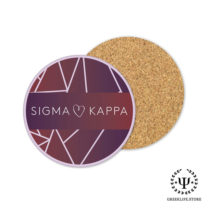 Sigma Kappa Beverage coaster round (Set of 4) - greeklife.store