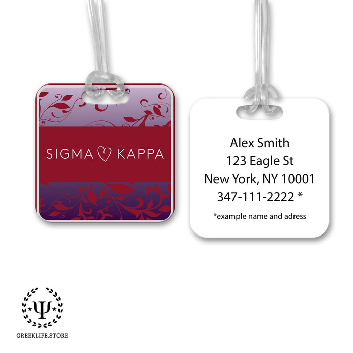 Sigma Kappa Luggage Bag Tag (square) - greeklife.store