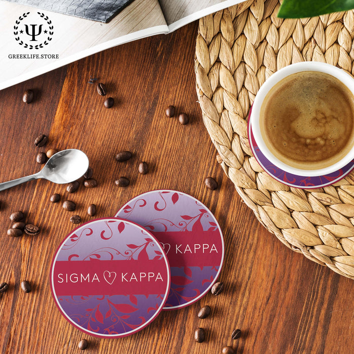 Sigma Kappa Beverage coaster round (Set of 4) - greeklife.store