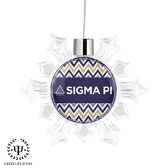 Sigma Pi Christmas Ornament Flat Round