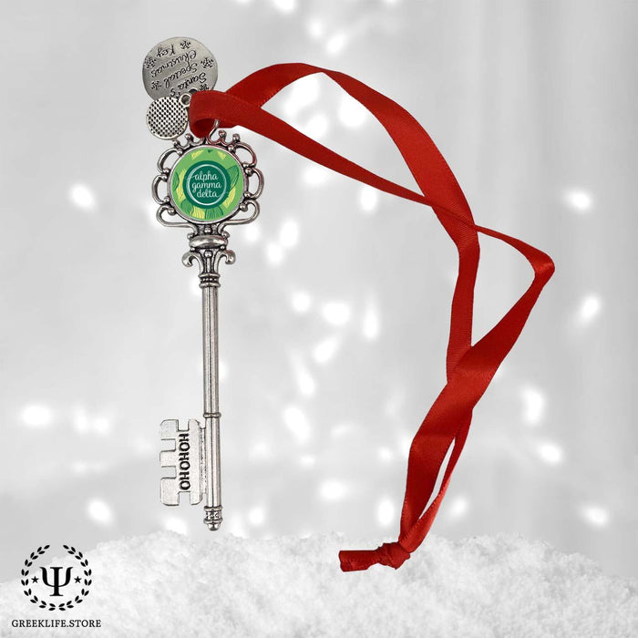 Alpha Gamma Delta Christmas Ornament Santa Magic Key - greeklife.store