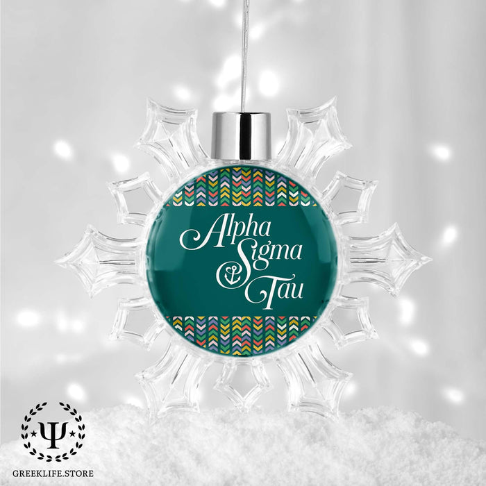 Alpha Sigma Tau Christmas Ornament - Snowflake - greeklife.store