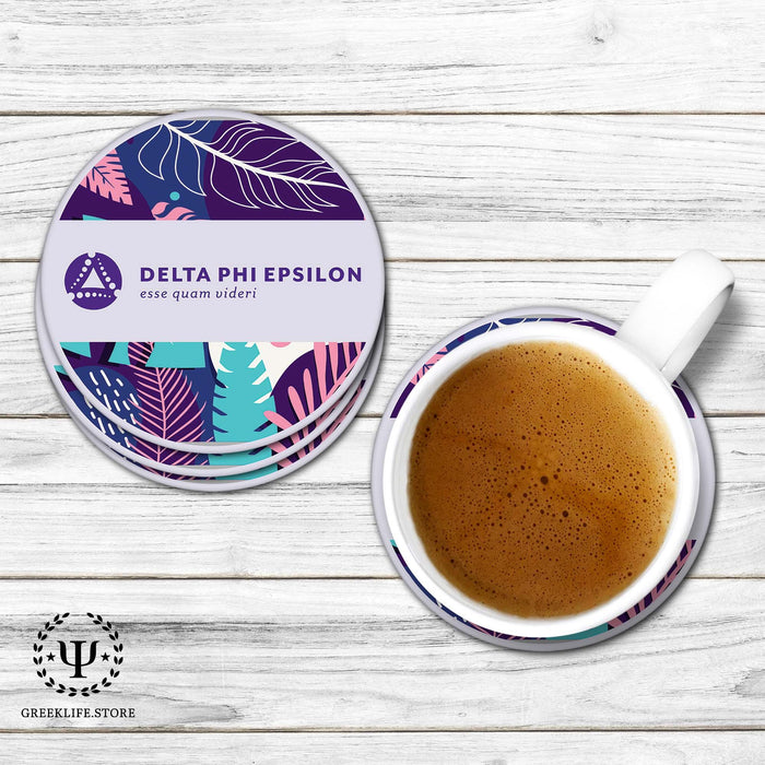 Delta Phi Epsilon Beverage coaster round (Set of 4) - greeklife.store