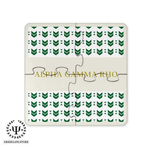 Alpha Gamma Rho Beverage Jigsaw Puzzle Coasters Square (Set of 4)