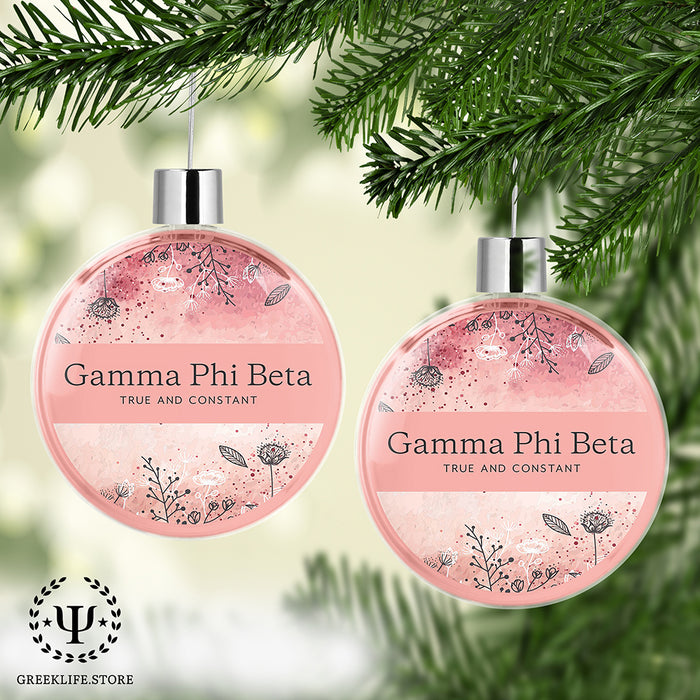 Gamma Phi Beta Christmas Ornament Flat Round