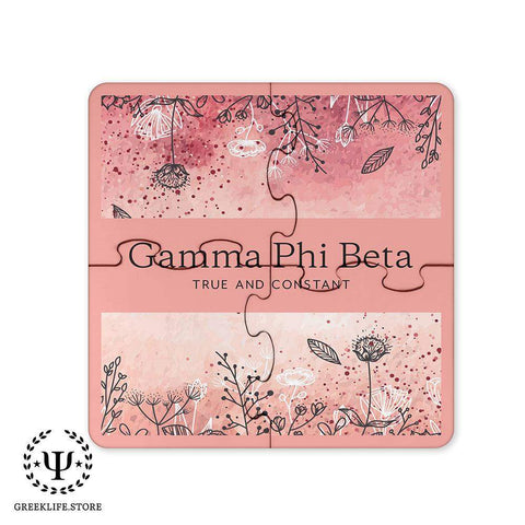 Gamma Phi Beta Beverage Jigsaw Puzzle Coasters Square (Set of 4)