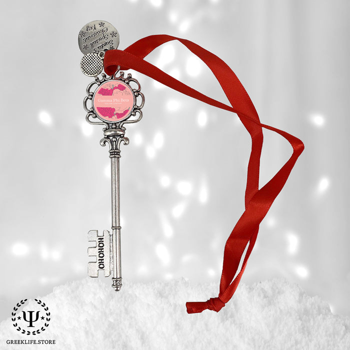 Gamma Phi Beta Christmas Ornament Santa Magic Key
