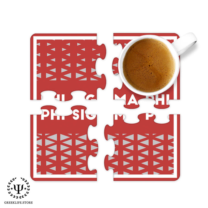 Phi Sigma Phi Beverage Jigsaw Puzzle Coasters Square (Set of 4)