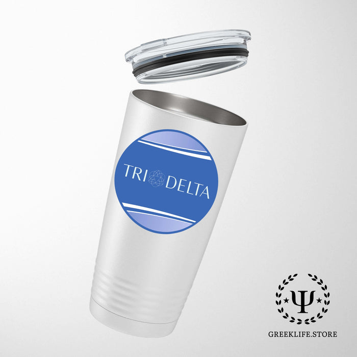Delta Delta Delta Stainless Steel Tumbler - 20oz - Ringed Base - greeklife.store