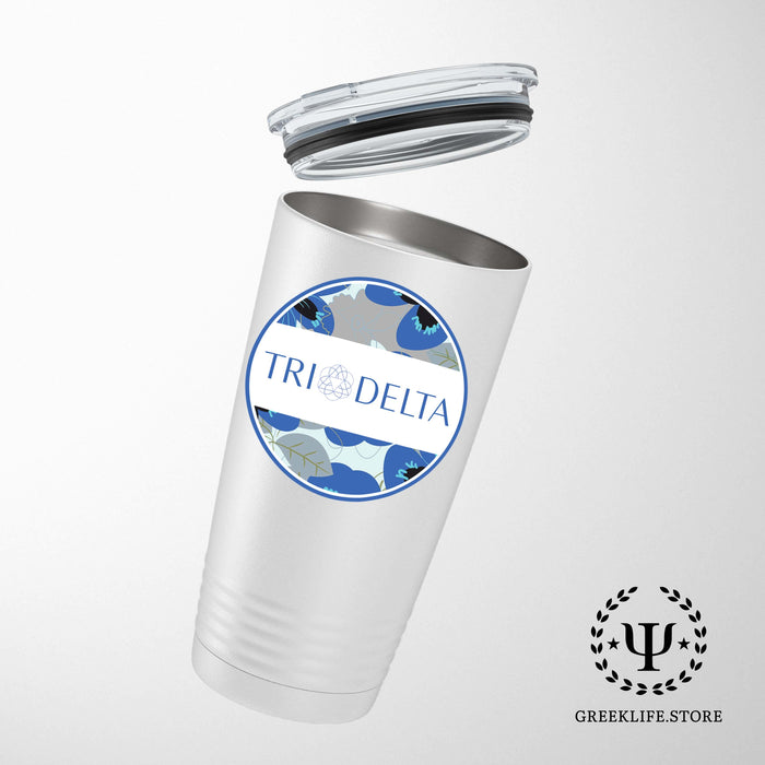 Delta Delta Delta Stainless Steel Tumbler - 20oz - Ringed Base - greeklife.store